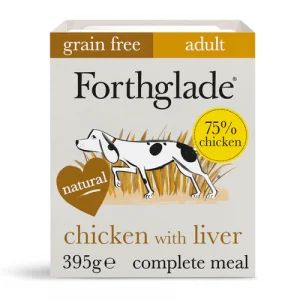 Forthglade complete meal grain free CHICKEN & LIVER with sweet potato & vegetables natural wet dog food (395g)